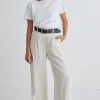RE:UNION Label Island Natural Linen Pleat Front Wide Leg Pant