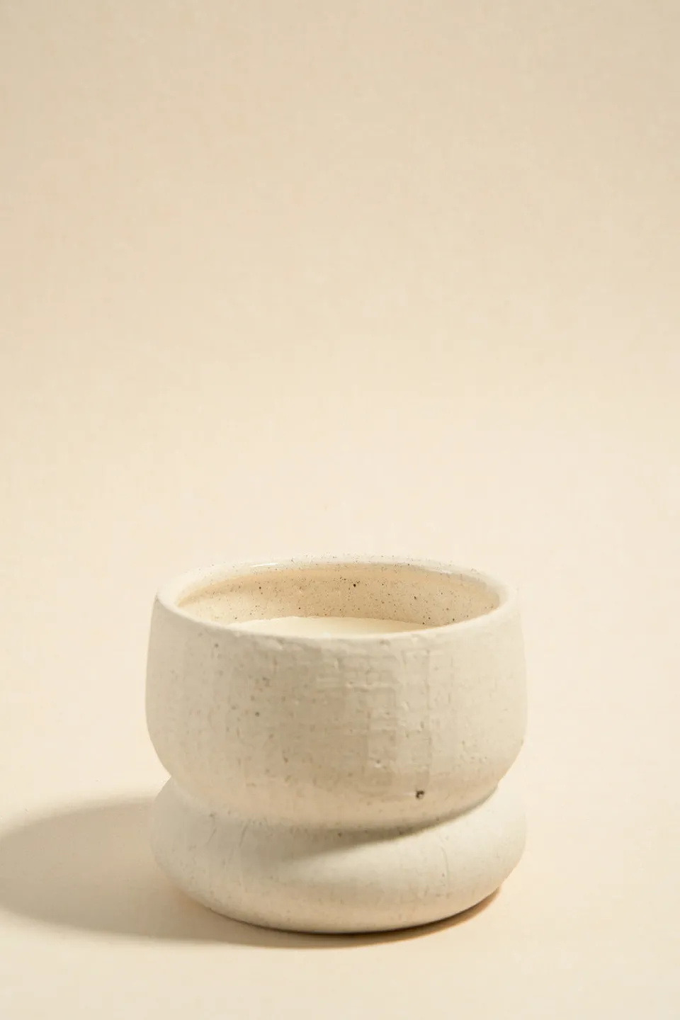 Flo's Home Ivory Textured Stone Soy Wax Candle