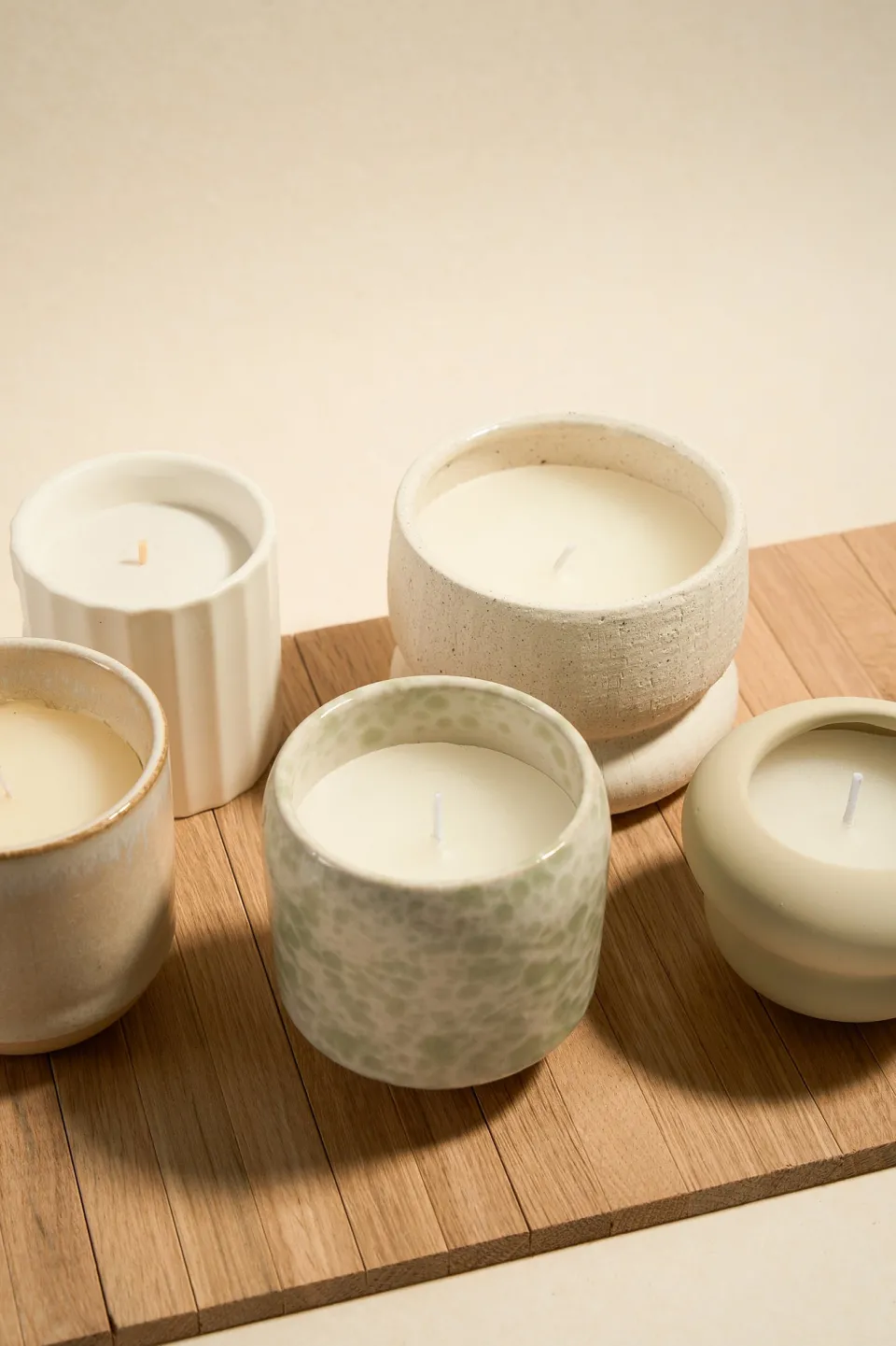 Flo's Home Ivory Textured Stone Soy Wax Candle