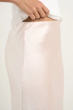 Ivy + Jack Ivy Champagne Satin Bias Midi Skirt