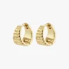 Pilgrim Jemma Gold Plated Textured Hoop EOL Earrings