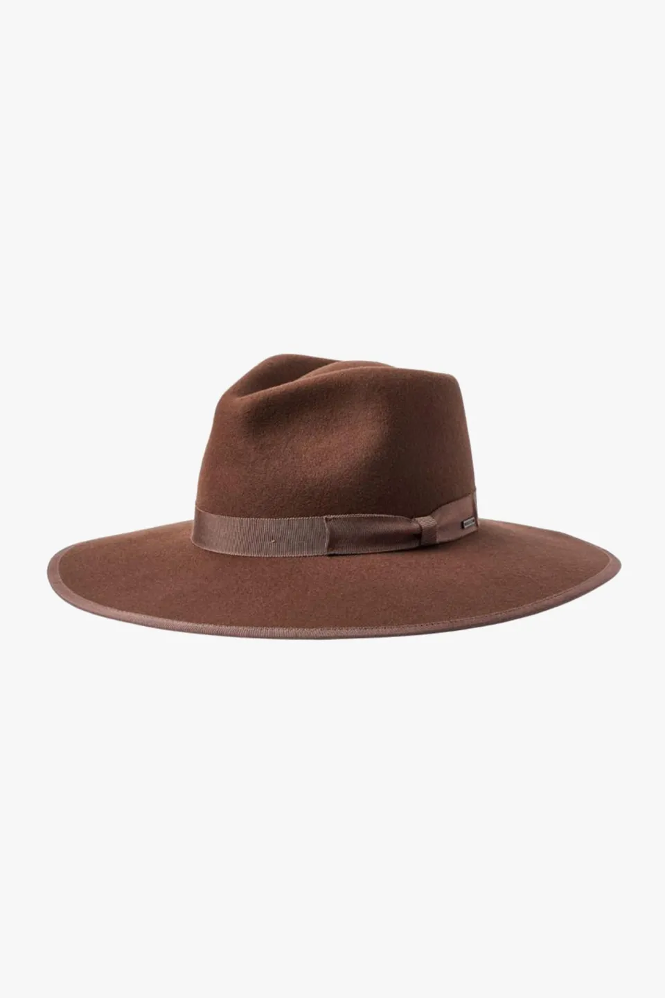 Brixton Jo Rancher Dark Tan Wide Brim Chocolate Band Wool Felt Fedora Hat