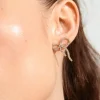 Pilgrim Jolanta Large EOL Crystal Gold Bow Stud Earrings