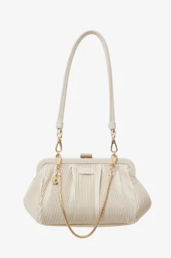 Saben Juliet Alabaster Mini Pleated Shoulder Bag