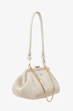 Saben Juliet Alabaster Mini Pleated Shoulder Bag