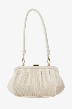 Saben Juliet Alabaster Mini Pleated Shoulder Bag