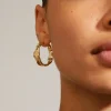 Pilgrim Julietta Beaten EOL Gold Recycled Hoop Earrings