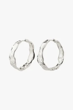 Pilgrim Julietta Beaten EOL Silver Recycled Hoop Earrings