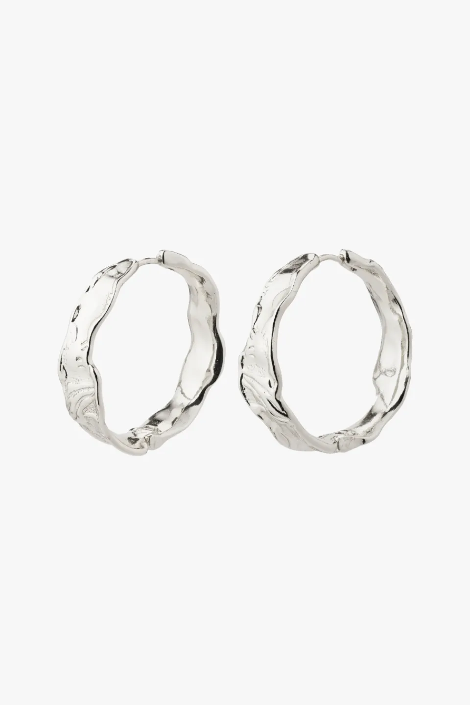 Pilgrim Julietta Beaten EOL Silver Recycled Hoop Earrings