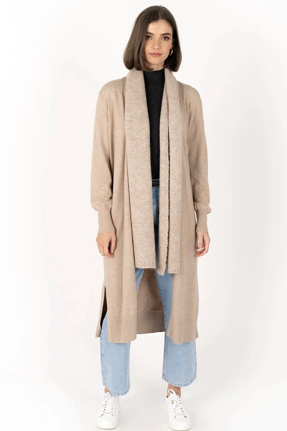 Humidity Lifestyle Juliette Birch Natural Longline Knit Cardi