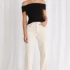 RE:UNION Label Juniper Ecru High Waist Wide Leg Jean