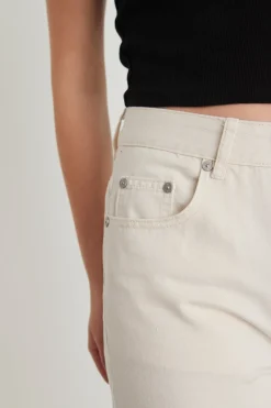 RE:UNION Label Juniper Ecru High Waist Wide Leg Jean