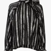 Coop Just Bow With It Black Silver Blouse