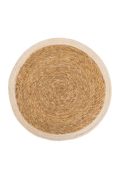 Kerridge Jute Round White Border Placemat 400x400mm