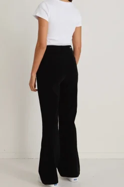 Among the Brave Karma Black Cord High Waist Long Wide Leg Pant