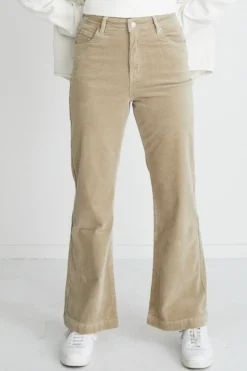 Among the Brave Karma Pumice Cord High Waist Long Wide Leg Pant