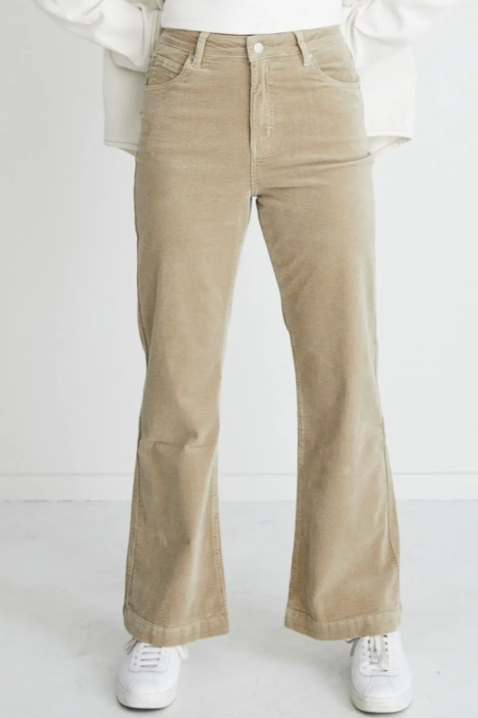 Among the Brave Karma Pumice Cord High Waist Long Wide Leg Pant