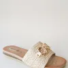 Laguna Quays Karmen Beige Raffia Slide