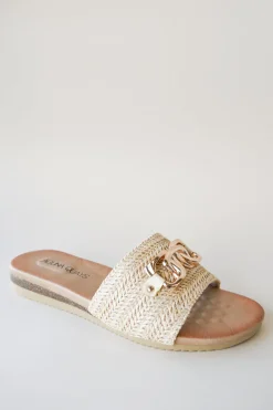 Laguna Quays Karmen Beige Raffia Slide