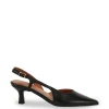Nude Kaylee Black Leather Pointed Low Heel