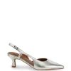 Nude Kaylee Silver Leather Pointed Low Heel