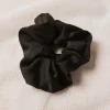 Love Lulu Large Black Satin Scrunchie