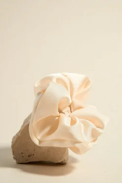Love Lulu Large Cream Satin Scrunchie