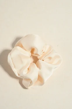 Love Lulu Large Cream Satin Scrunchie