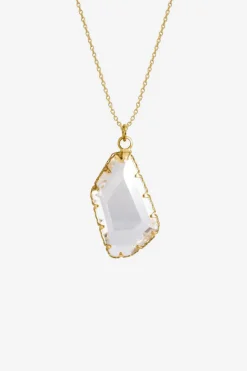 Lindi Kingi Large Crystal Necklace Gold