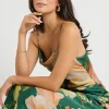 Georgia Mae Lavish Forest Floral Tie Back Slip Dress