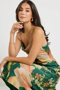 Georgia Mae Lavish Forest Floral Tie Back Slip Dress