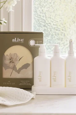 Alive Body Lemon Myrtle + Honeydue Kitchen Trio + Towel LE Retreat Gift Set