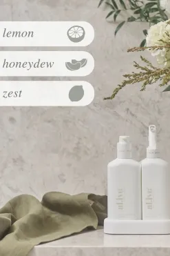 Alive Body Lemon Myrtle + Honeydue White Kitchen 300ml Duo