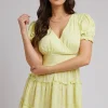All About Eve Leni Citrine Floral Print SS Mini Dress