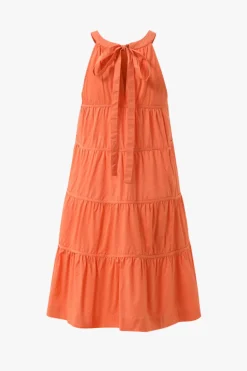 By Rosa. Levitate Watermelon High Neck Tiered Mini Dress