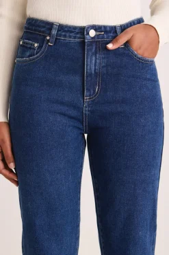 Among the Brave Lexie Dark Blue High Waist Straight Leg Jean