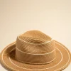 Among the Brave Lia Natural White Stripe Woven Panama Hat