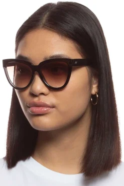 Le Specs Liar Liar Oversized Cat Eye Charcoal Brown Lens Sunglasses