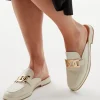 Alfie u0026 Evie Lifeline Cream Leather Gold Buckle Loafer