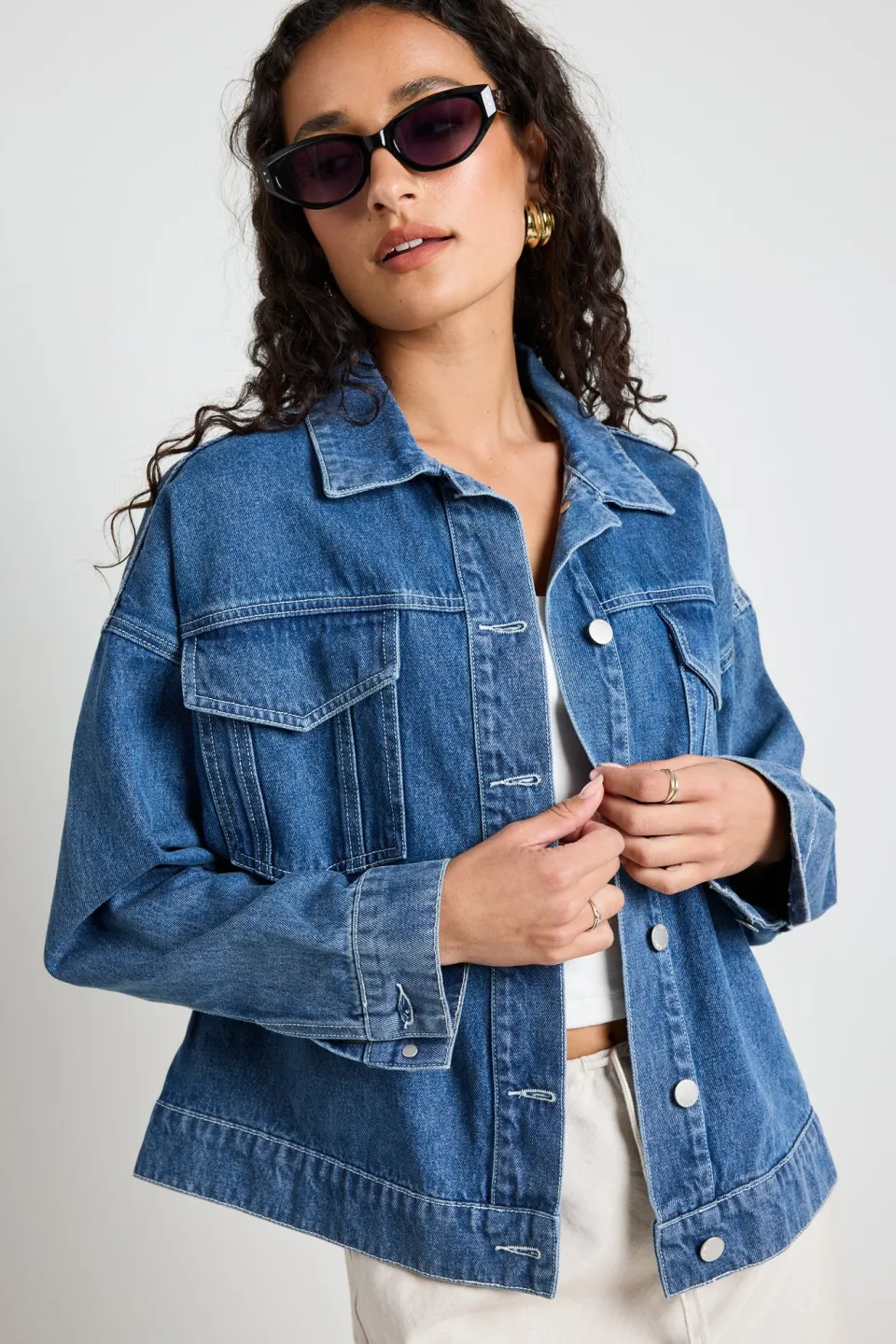 Among the Brave Lifelong Mineral Blue Oversized Denim Jacket