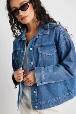 Among the Brave Lifelong Mineral Blue Oversized Denim Jacket