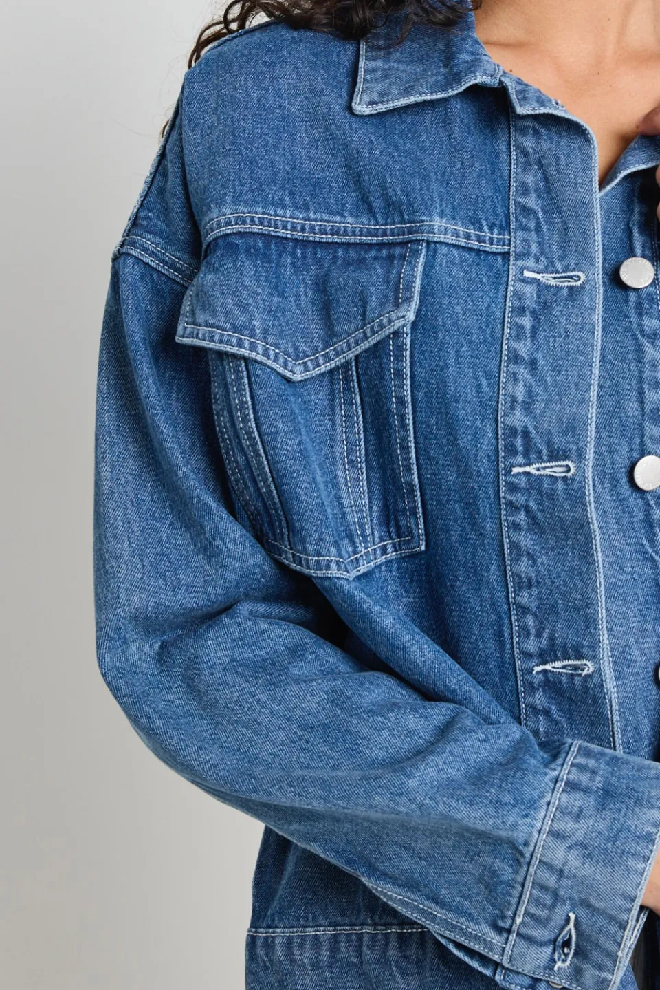 Among the Brave Lifelong Mineral Blue Oversized Denim Jacket
