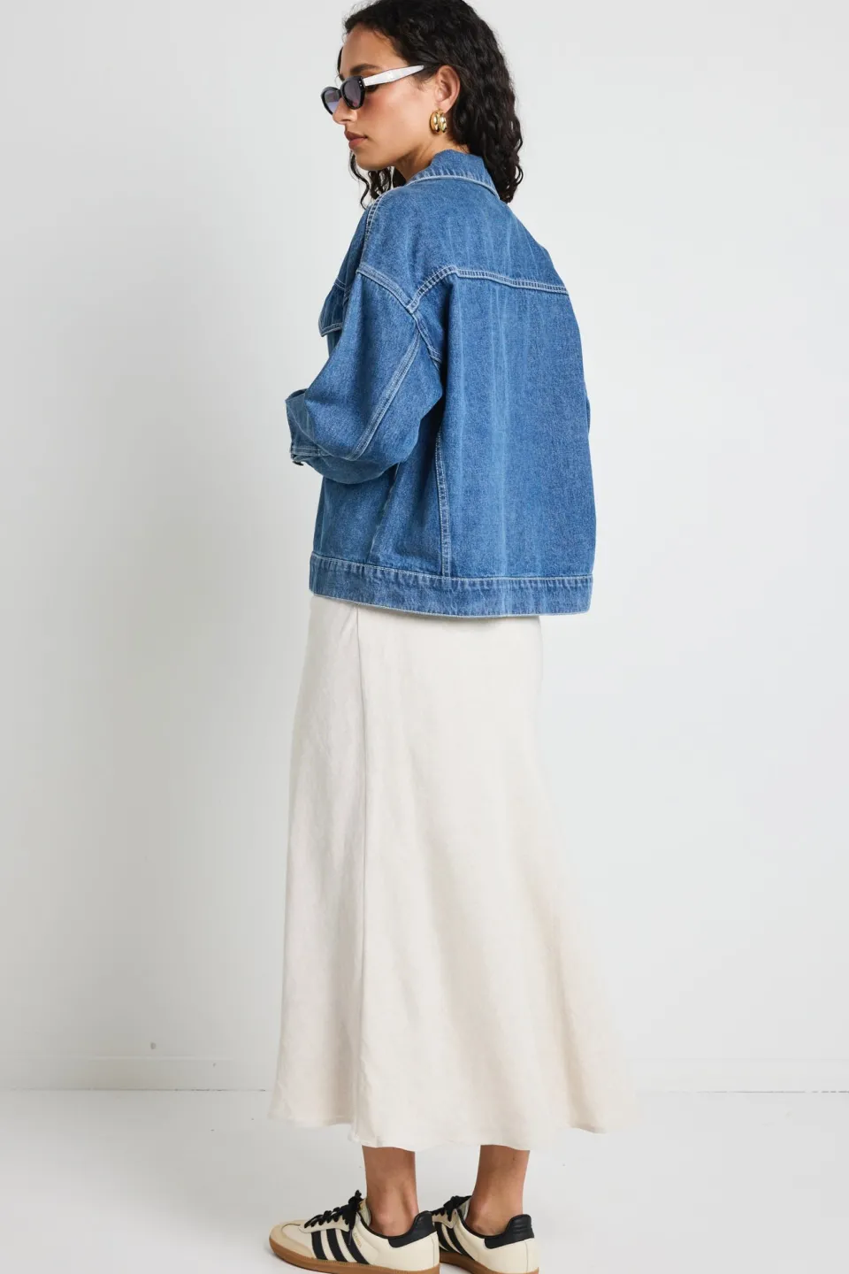 Among the Brave Lifelong Mineral Blue Oversized Denim Jacket