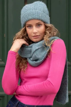 Humidity Lifestyle Lila Grey Wool Blend Scarf
