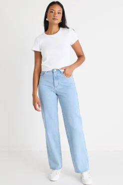 Among the Brave Lilah Light Blue High Waist Relaxed Leg Jean