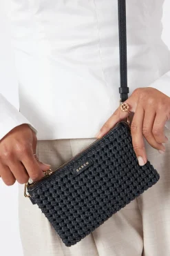 Saben Lily Black Braid Crossbody Bag