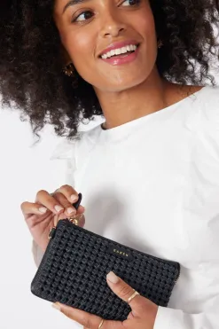 Saben Lily Black Braid Crossbody Bag