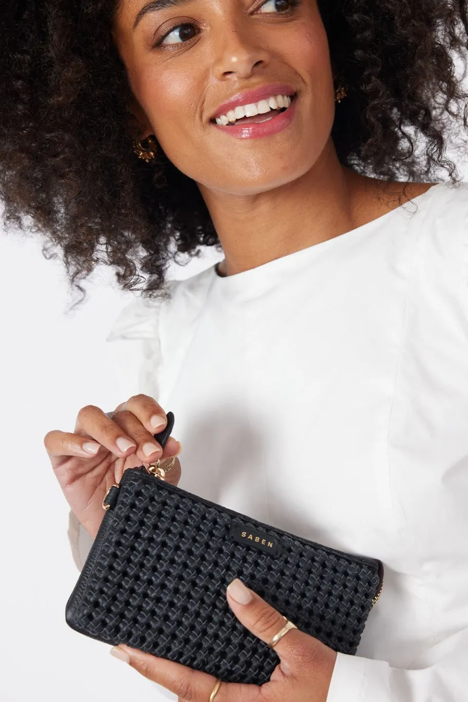 Saben Lily Black Braid Crossbody Bag