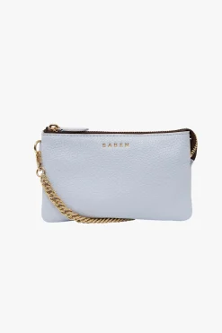 Saben Lily Whisper Blue Chain Strap Leather Crossbody Bag