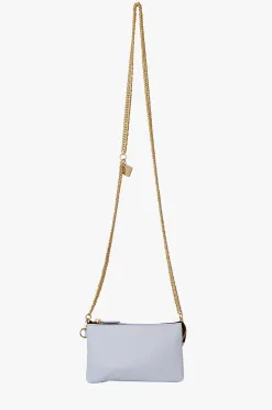 Saben Lily Whisper Blue Chain Strap Leather Crossbody Bag